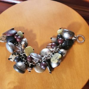 Silpada multi stone and Sterling Silver Bracelet